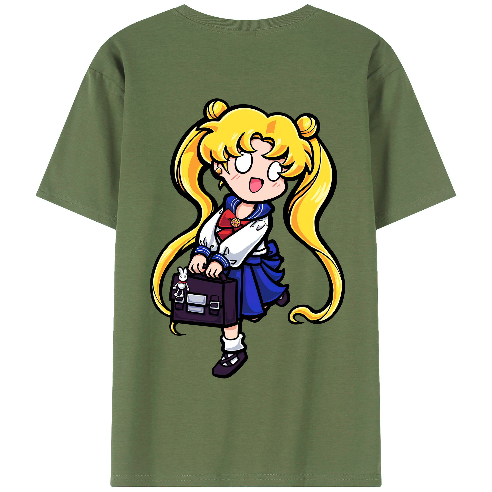 （画像用） 美少女戦士セーラームーン 愛野 美奈子 あいの みなこ Sailor Moon Aino Minako 綿100％ メンズ半袖Tシャツ（バックプリント） 通気性